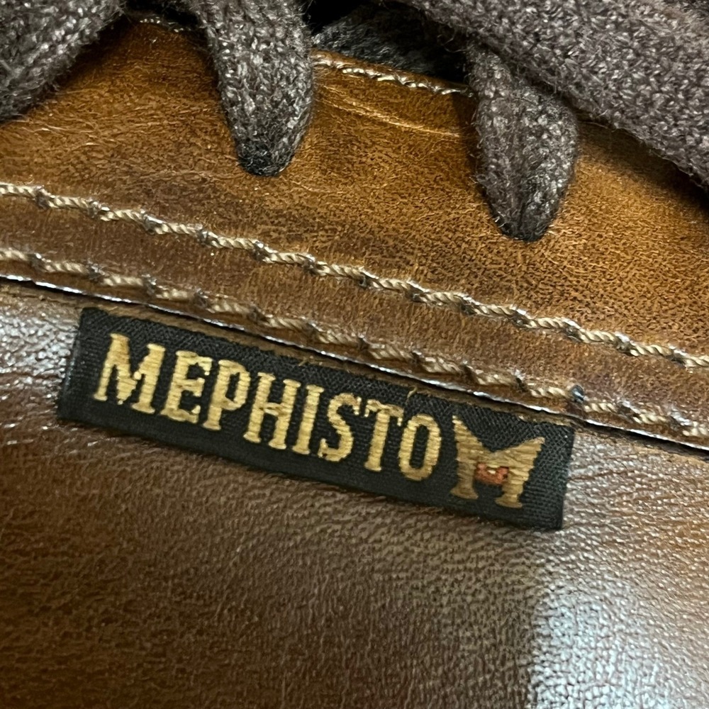Mephisto Men Brown Leather Walking‎ Shoes Sneakers Made France worn Once size 12 - Picture 7 of 13